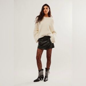 NWT- Free People We The Free Black Wynne Vegan Skirt